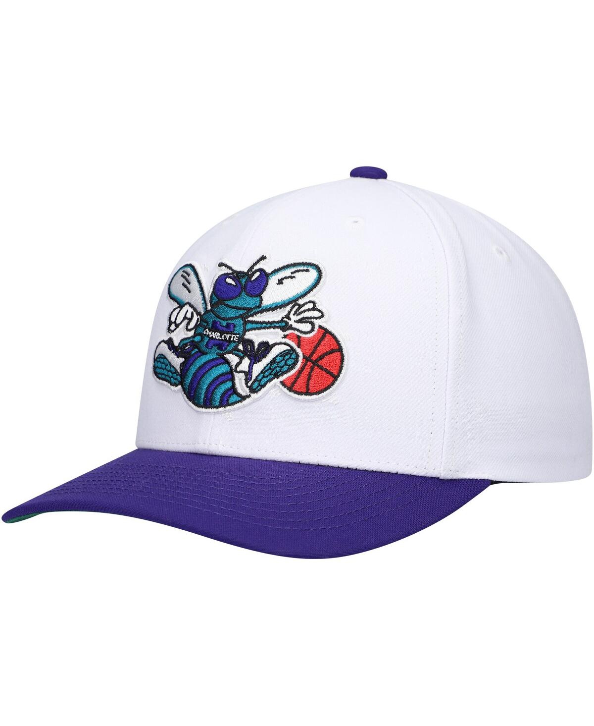 Men's Mitchell & Ness Purple Charlotte Hornets Hardwood Classics Core 2-Tone 2.0 Pro Snapback Hat - Purple