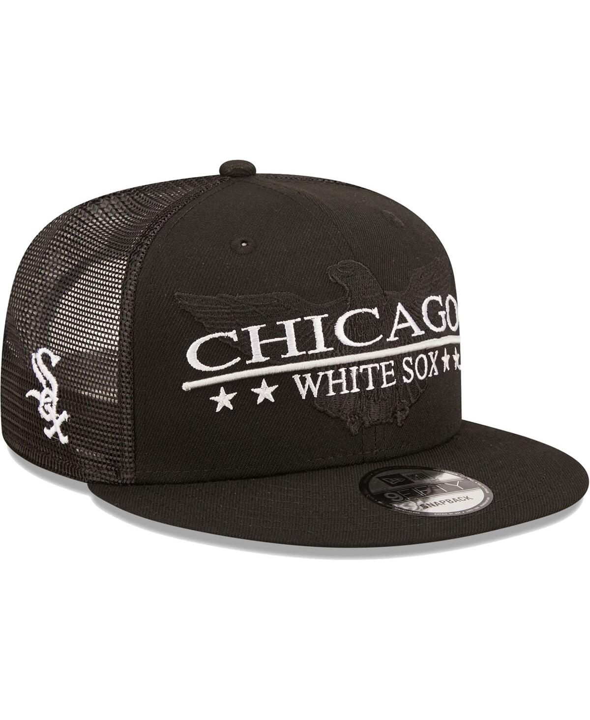 Men's New EraChicago White Sox Patriot Trucker 9FIFTY Snapback Hat - Black