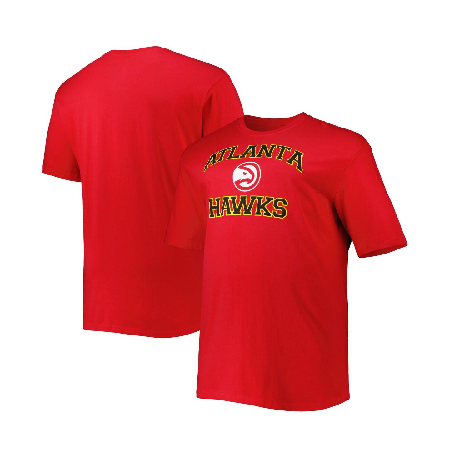 Мужская футболка Profile Red Atlanta Hawks Big and Tall Heart and Soul — фото 2