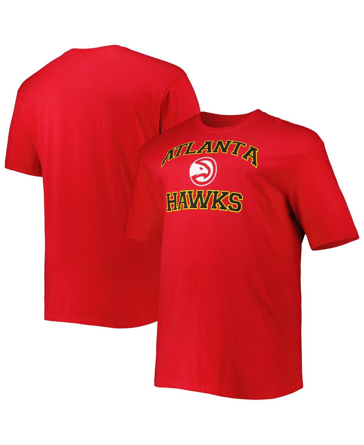 Men'sAtlanta Hawks Big and Tall Heart and Soul T-shirt - Red