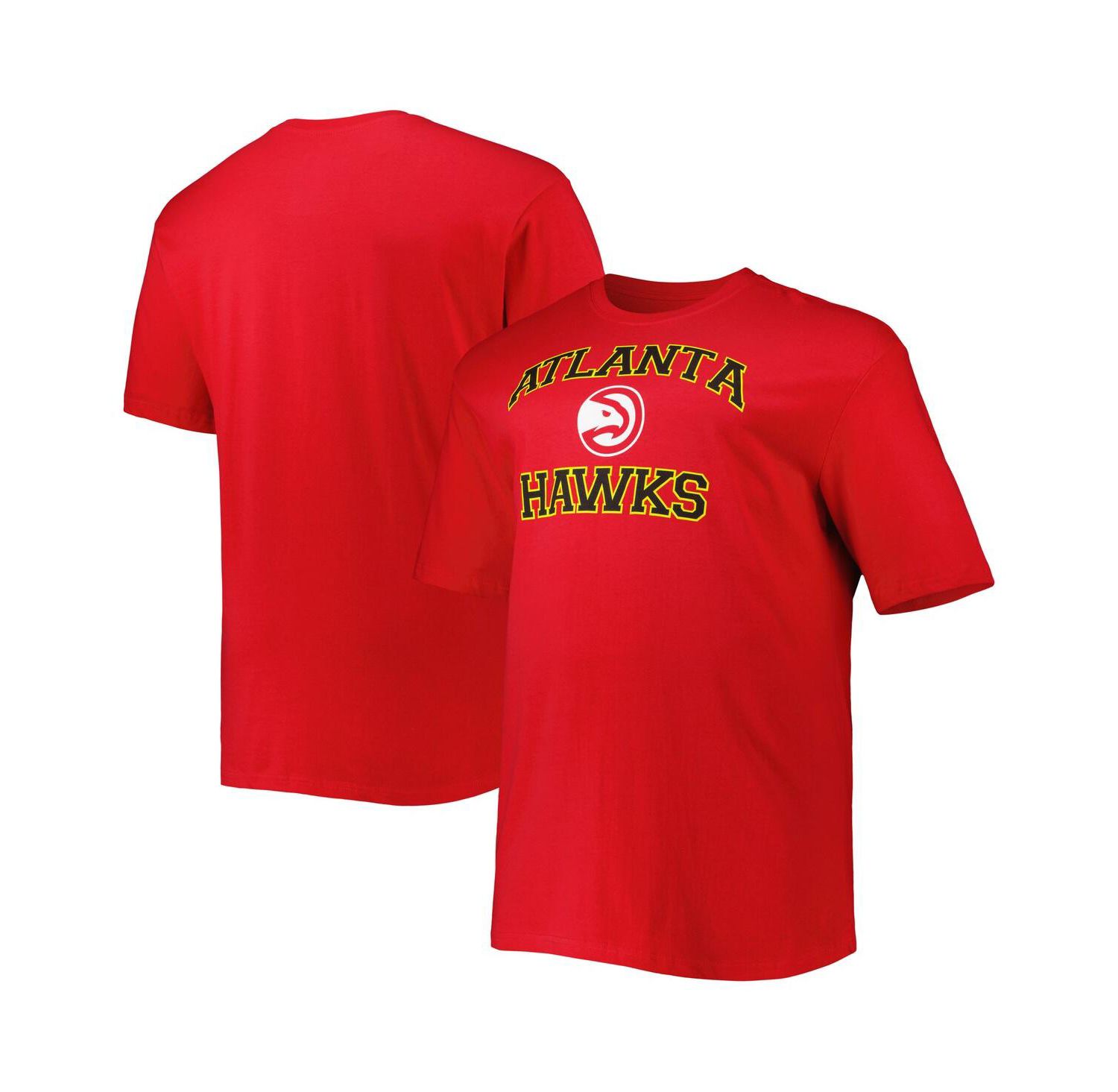 Men's Red Atlanta Hawks Big and Tall Heart and Soul T-shirt