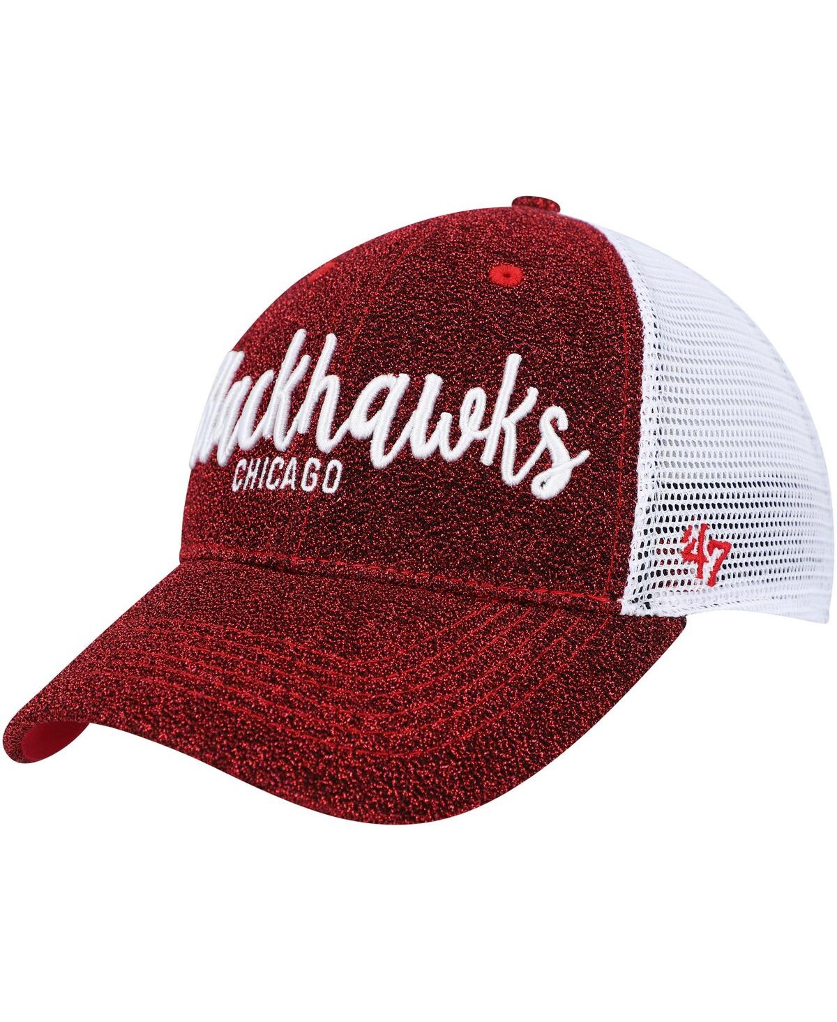 Women's '47 Brand White Chicago Blackhawks Encore Mvp Trucker Snapback Hat - White