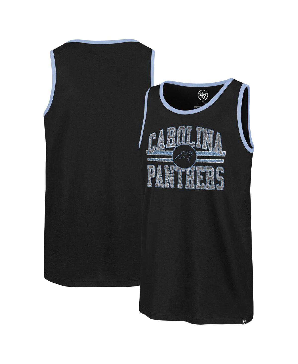 Shop 47 Brand Men's ' Black Carolina Panthers Winger Franklin Tank Top