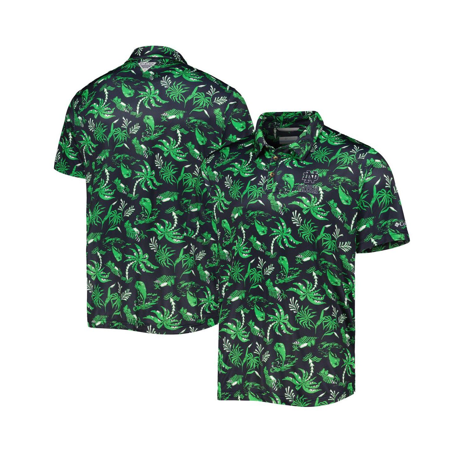 Men's Navy Notre Dame Fighting Irish Super Terminal Tackle Omni-Shade Polo Shirt