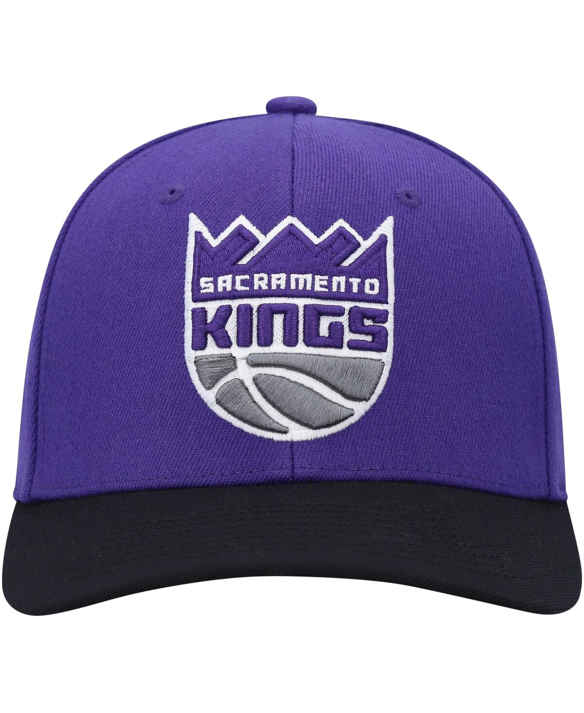 Men's Mitchell & Ness Black Sacramento Kings Mvp Team Two-Tone 2.0 Stretch-Snapback Hat - Black