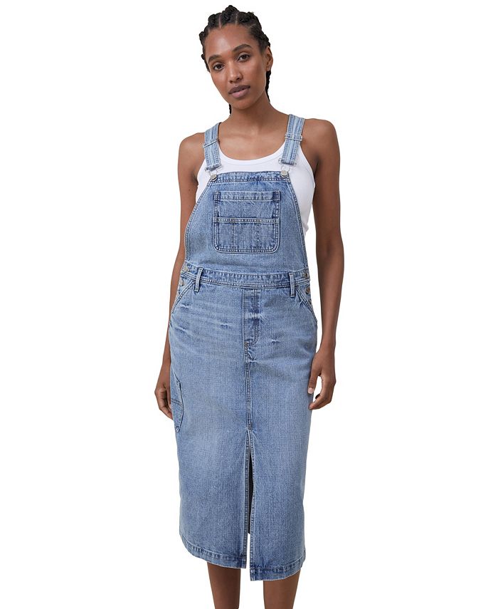 COTTON ON Women's Denim Pinafore Midi Dress Macy's
