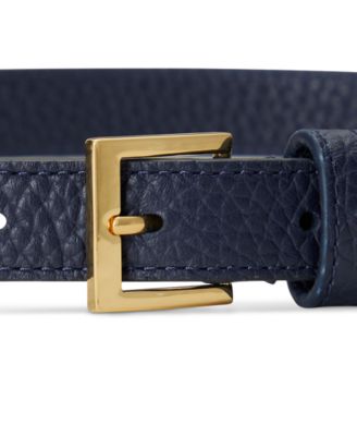 ベルト LAUREN RALPH LAUREN Woman Belt Blue 412959137 002 Lauren Ralph Lauren Women's Pebbled Leather Skinny Belt - Macy's