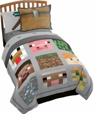 Minecraft Twin Quilt and Sham Set