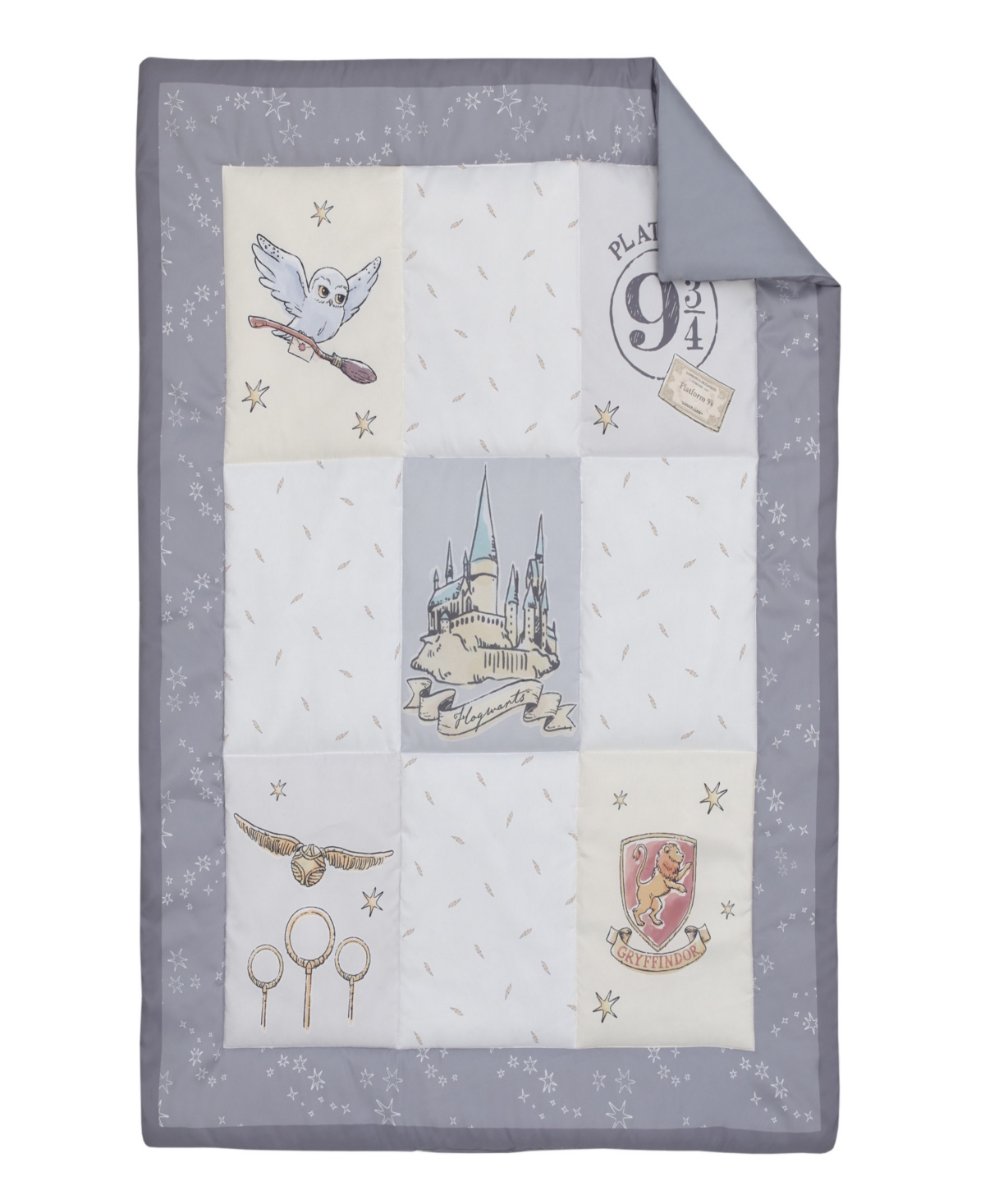 Warner Brothers Harry Potter Magical Moments 3 Piece Crib Set Bedding In Gray
