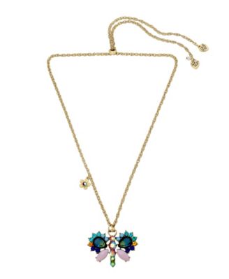 Betsey Johnson Faux Stone Butterfly Pendant Slider Necklace - Macy's