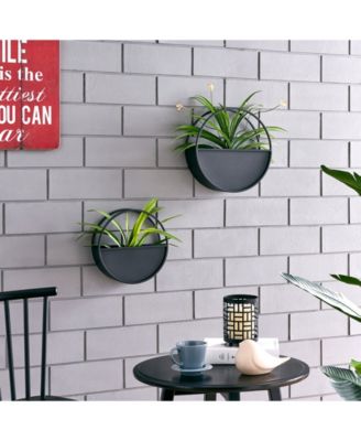 Round 2-Piece Iron Wall Planter Set