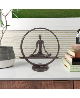 Yoga Meditation Circle Cast Iron Sculpture