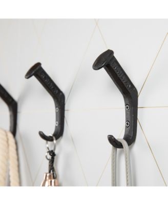 Cast Iron Railway Spike 6-Piece Wall Mount Hook Set