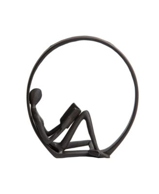 Danya B Contemporary Encircled Female Reader Cast Iron Sculpture Statue ...