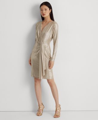 Women's Metallic Stretch Knit Cocktail Dress