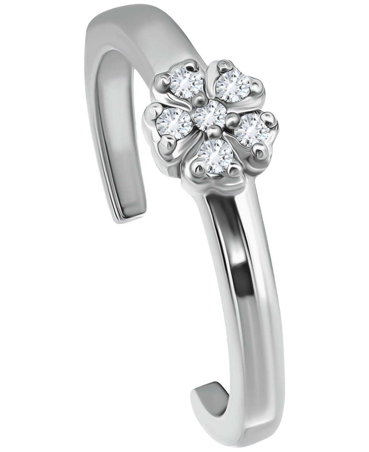 Giani Bernini Cubic Zirconia Flower Toe Ring, Created For Macy's In Silver