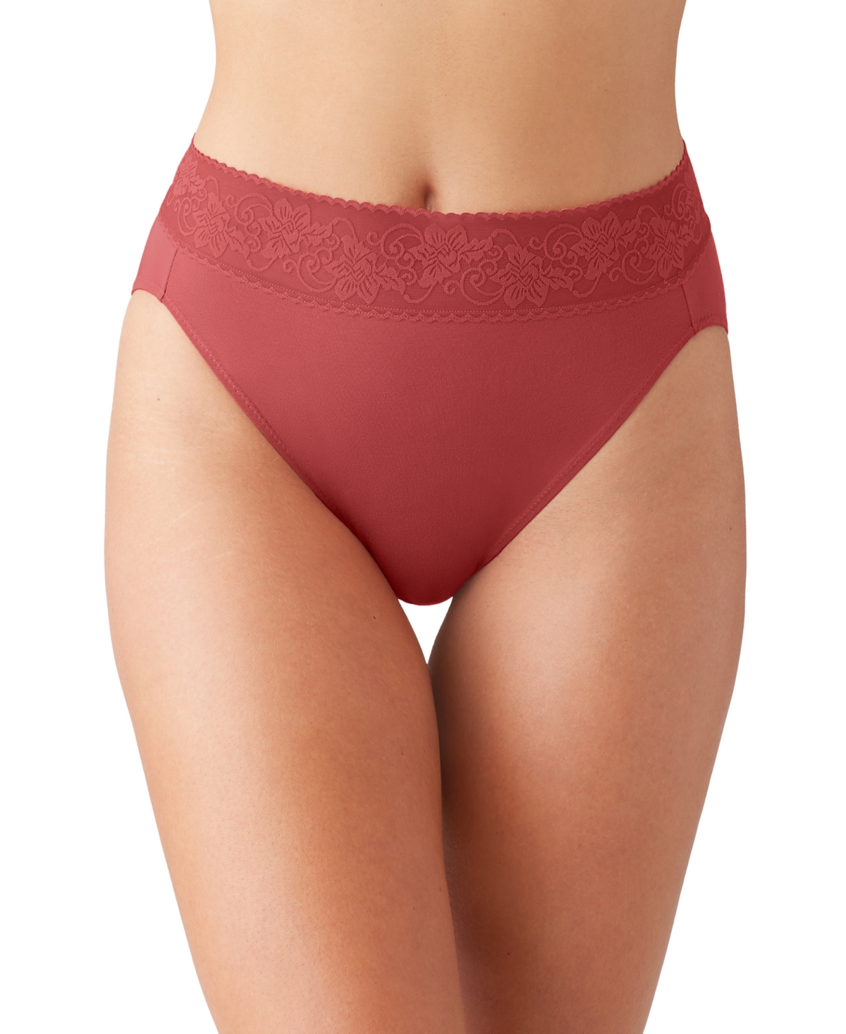 Wacoal Women's Comfort Touch High Cut Underwear 871353 In Garnet Rose