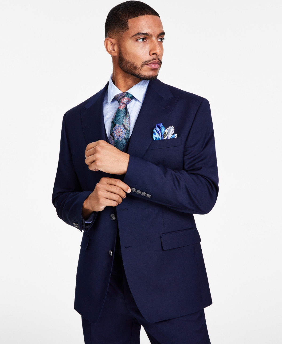 Men's Classic-Fit Solid Suit Jacket - Dark Blue