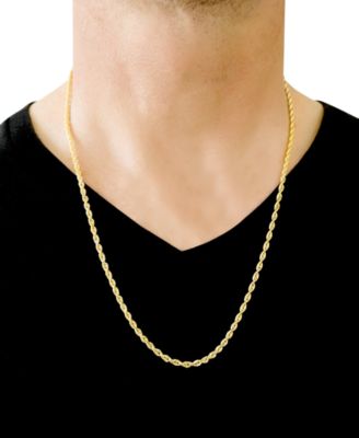 Sparkle Rope Link 24" Chain Necklace (3mm) in 14k Gold