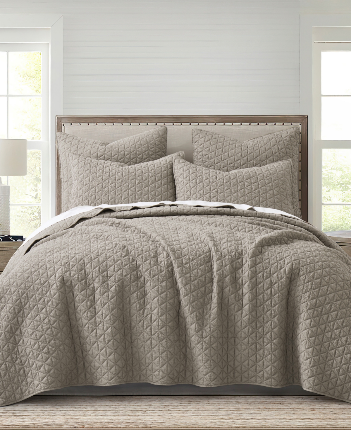 Levtex Homthreads Rowan Enzyme Wash 3-pc. Quilt Set, King/california King In Tan