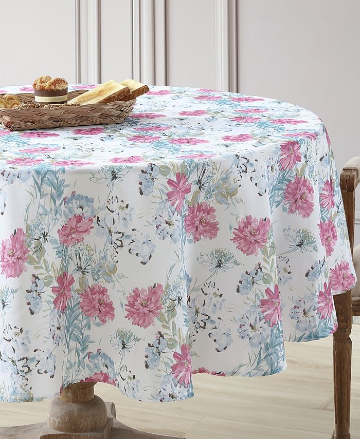Laura Ashley Easy Care Tablecloth, 70" Round, Service for 6 Macy's