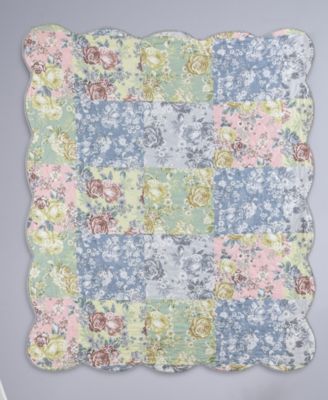 Emma Traditional Floral Quilted Throw, 50" x 60"