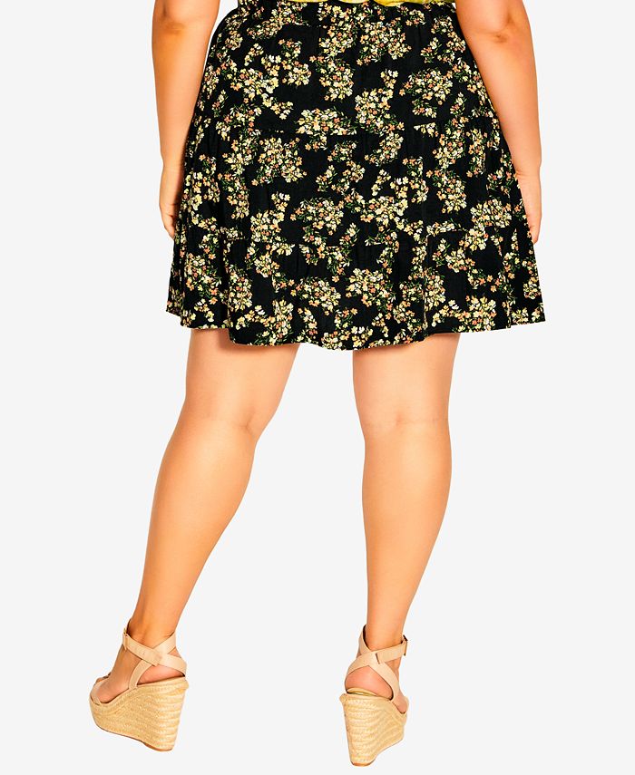 City Chic Trendy Plus Size Sorrento Floral Skirt - Macy's