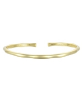 Rachel Glauber 14K Gold Plated Thin Cuff Adjustable Bangle Bracelet - Gold