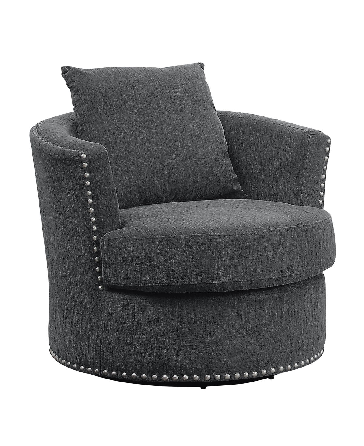 Homelegance White Label Dickinson 33.5" Swivel Chair In Charcoal
