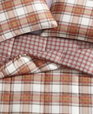 CLOSEOUT! Edgewood Plaid Down Alternative Comforter Set, King