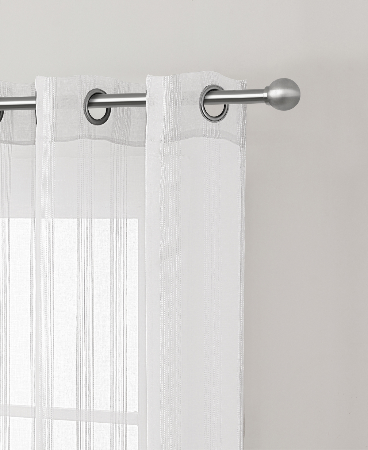 Tahari Home Donna Stripe Sheer Grommet 4-Piece Curtain Panel Set,