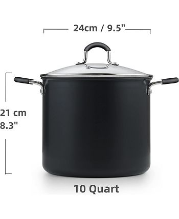 Cook N Home Casserole Dutch Oven Stockpot With Lid Professional Hard  Anodized Nonstick 6-Quart , Oven Safe - with Stay-Cool Handles, black