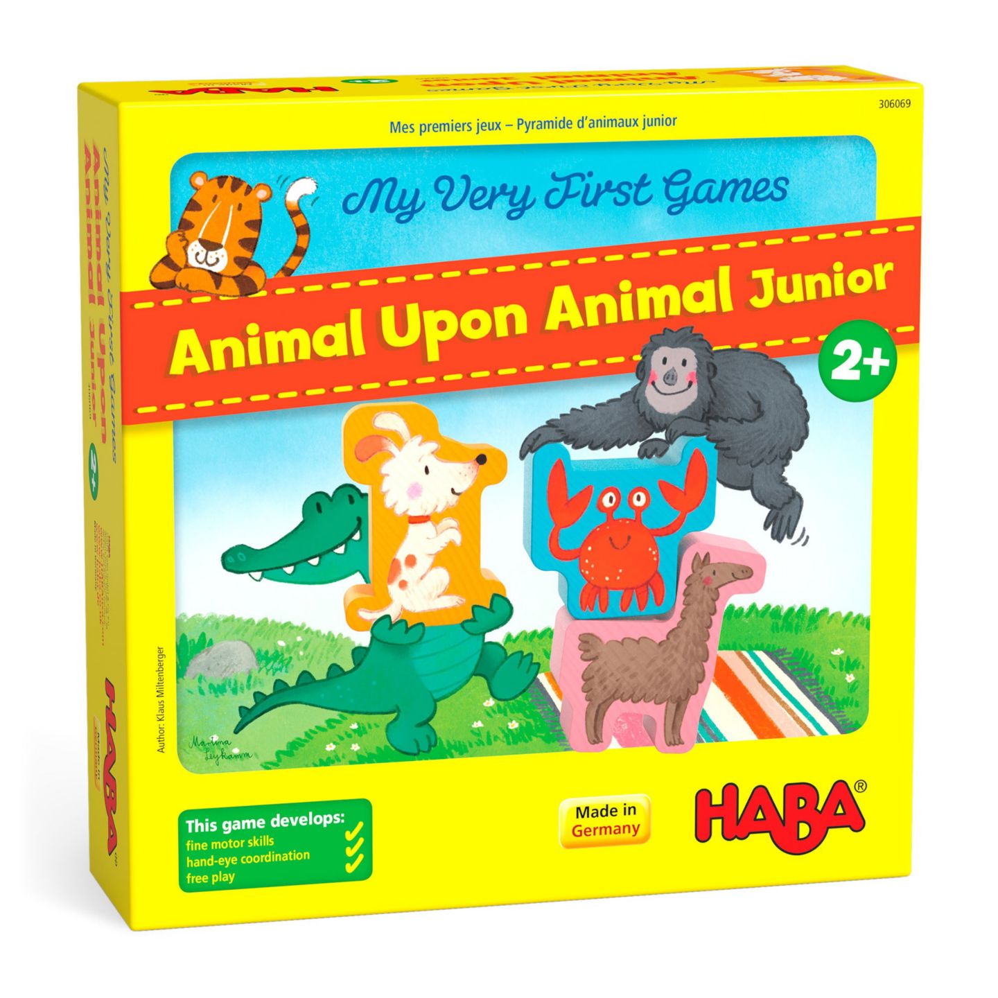 Детская настольная игра Haba Animal Upon Animal Junior 3-in-1 Stacking Board Game, Ages 2+ — фото 1