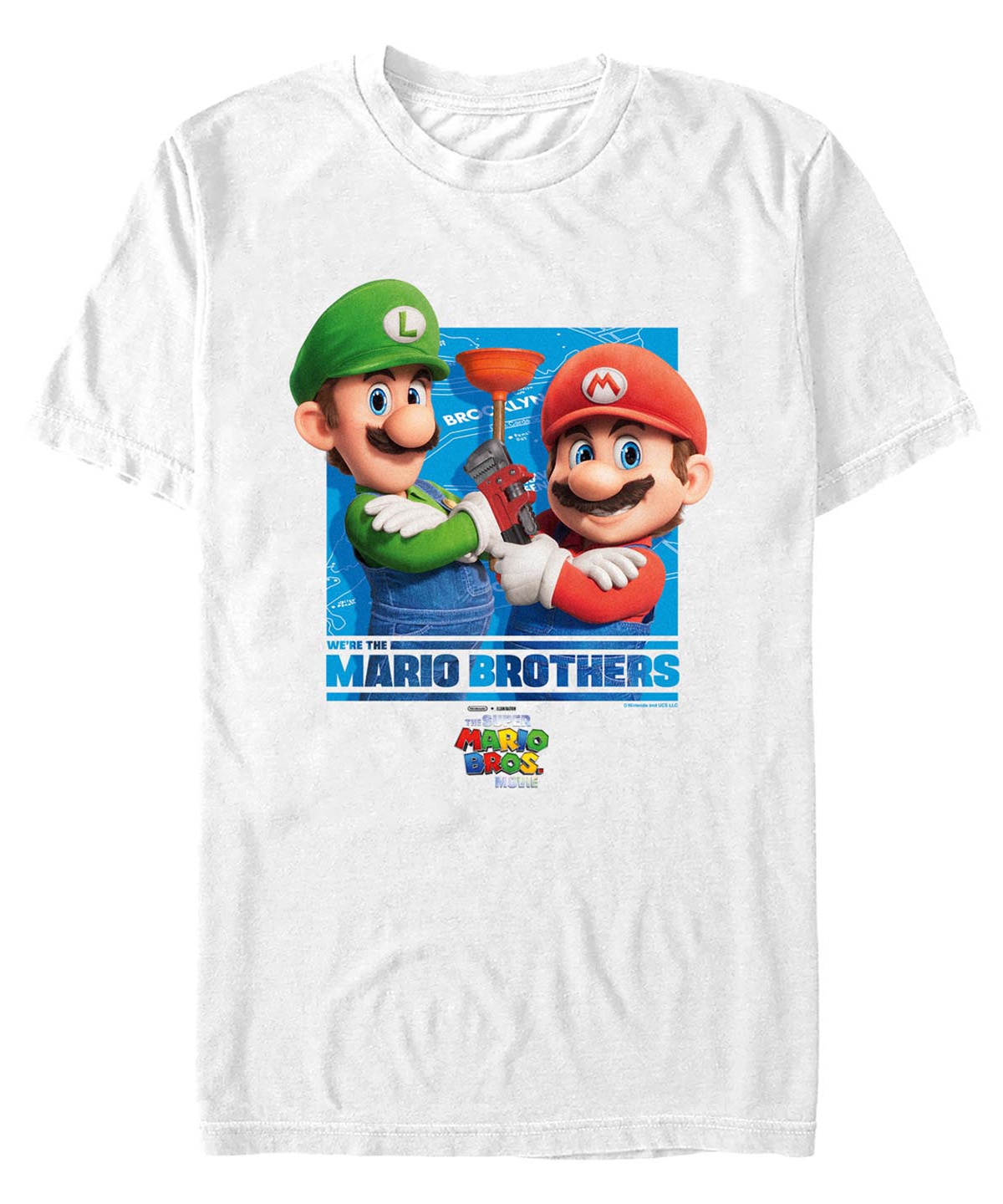 Fifth Sun Men's The Mario Brothers Short Sleeve T-shirt In White