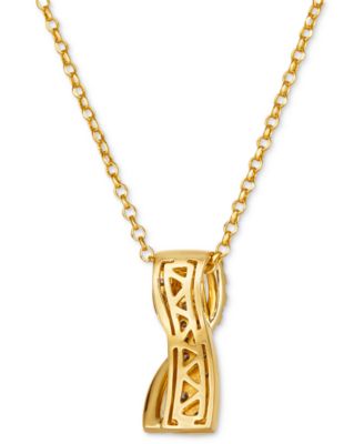 Chocolate Diamond & Nude Diamond Crossover 18" Pendant Necklace (5/8 ct. t.w.) in 14k Gold