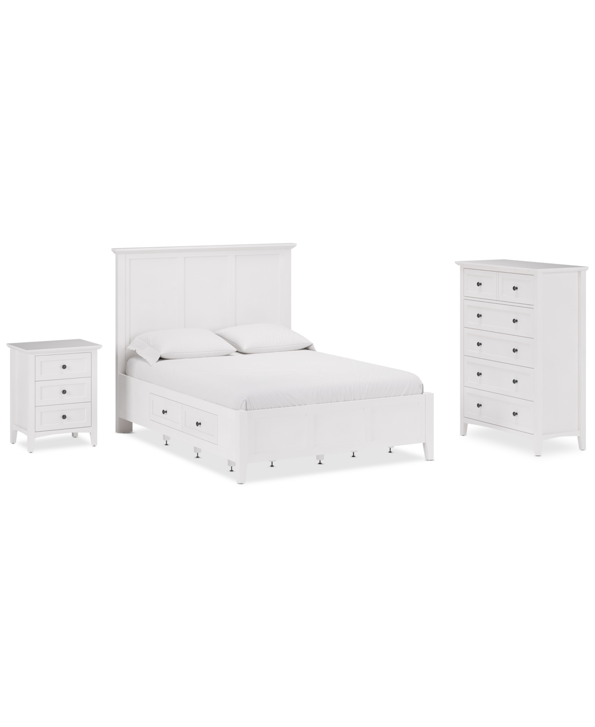 Shop Macy's Hedworth California King Storage 3pc Set (california King Storage Bed + Chest + Nightstand) In White