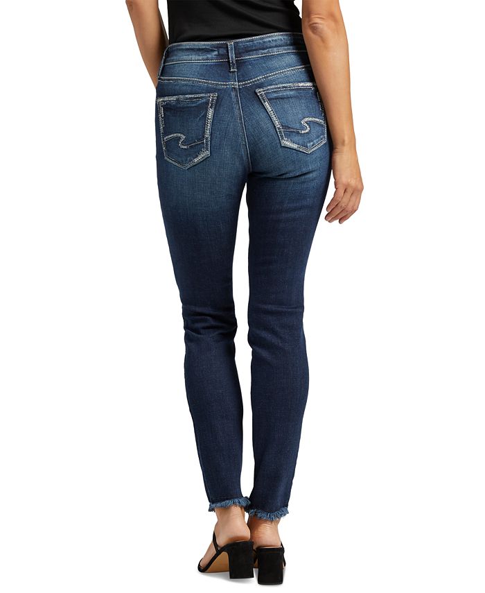 Silver Jeans Co. Women's Suki Distressed-Hem Skinny Jeans - Macy's