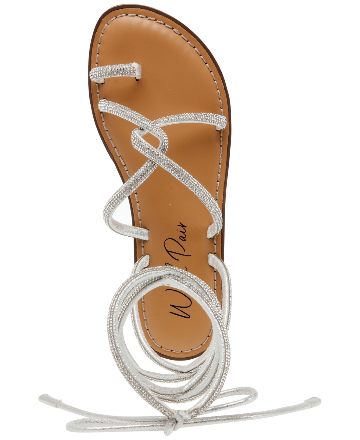 Wild Pair Gennifer Lace-Up Ankle-Tie Flat Sandals, Created for Macy's
