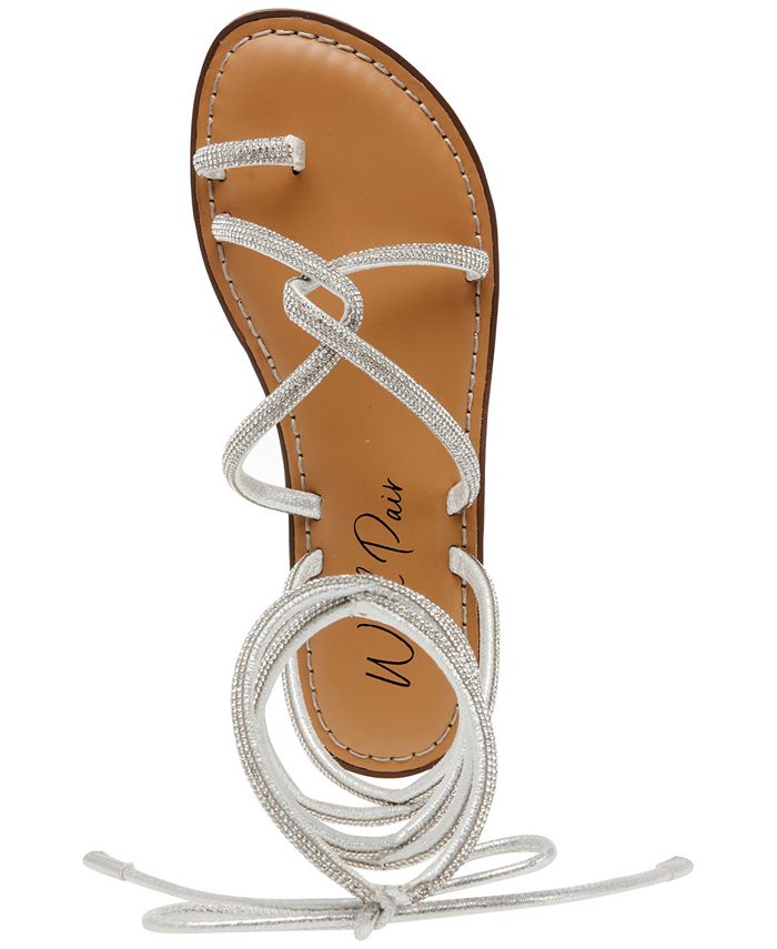 Wild Pair Gennifer LaceUp AnkleTie Flat Sandals, Created for Macy's
