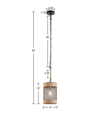Orion Natural Rope and Metal Mesh Cylinder Pendant Lamp