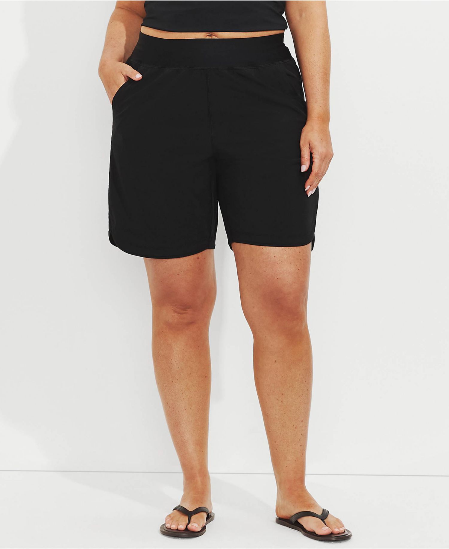 Plus Size Sunshade UPF 50 9" Board Shorts with Panty