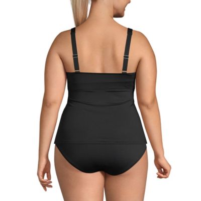 Plus Size DD-Cup V-Neck Underwire Tankini Swimsuit Top