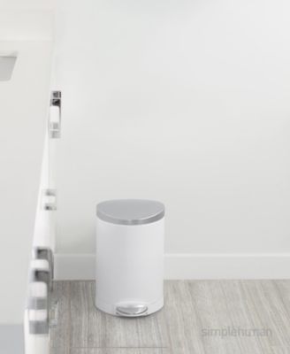 6 Liter Semi-Round Bathroom Trash Can with Liner Pocket