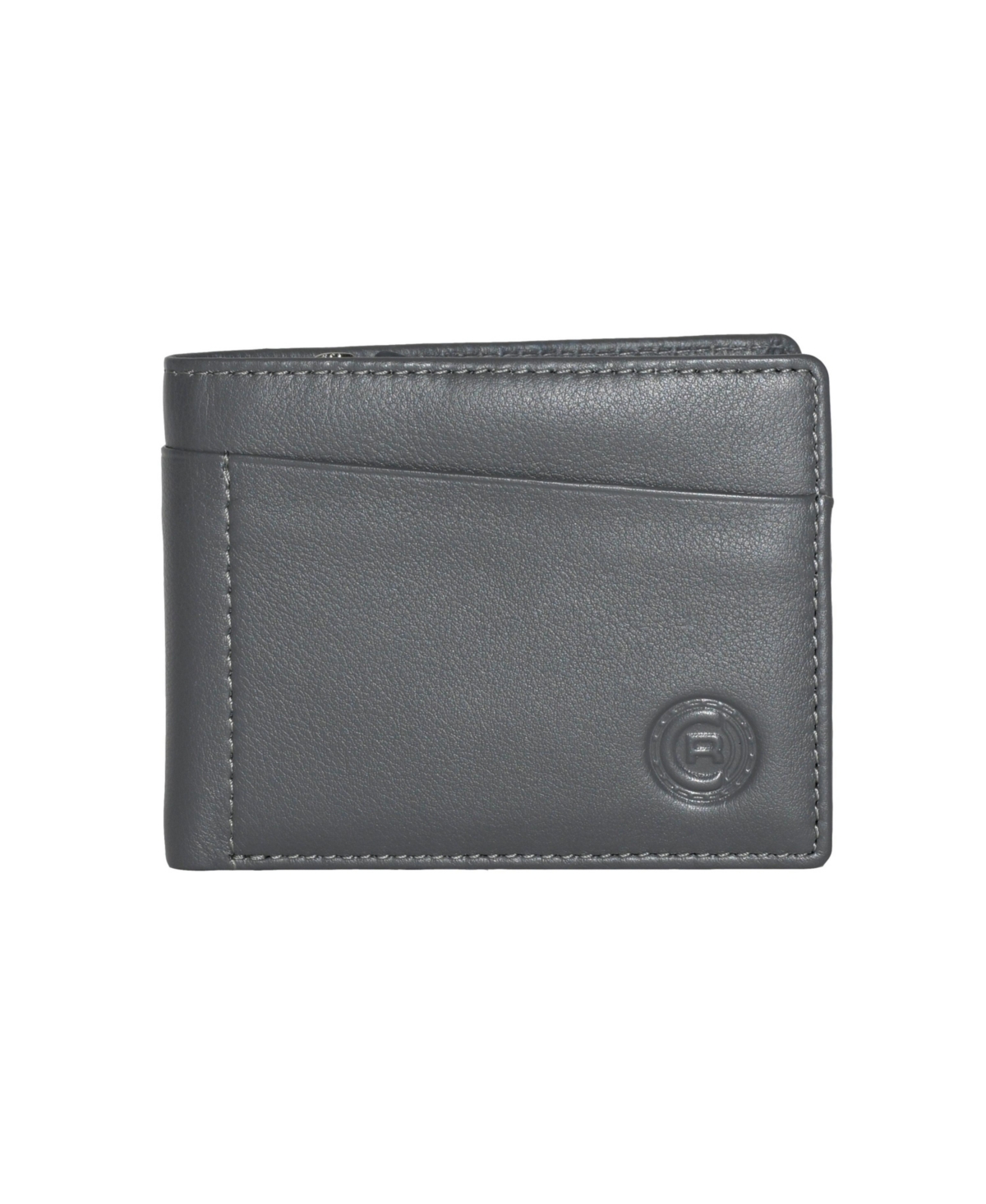 Men's Slim Wallet with Zippered Pocket - Charcoal