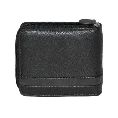 Men's Men Zipper Around Wallet With Center Wing