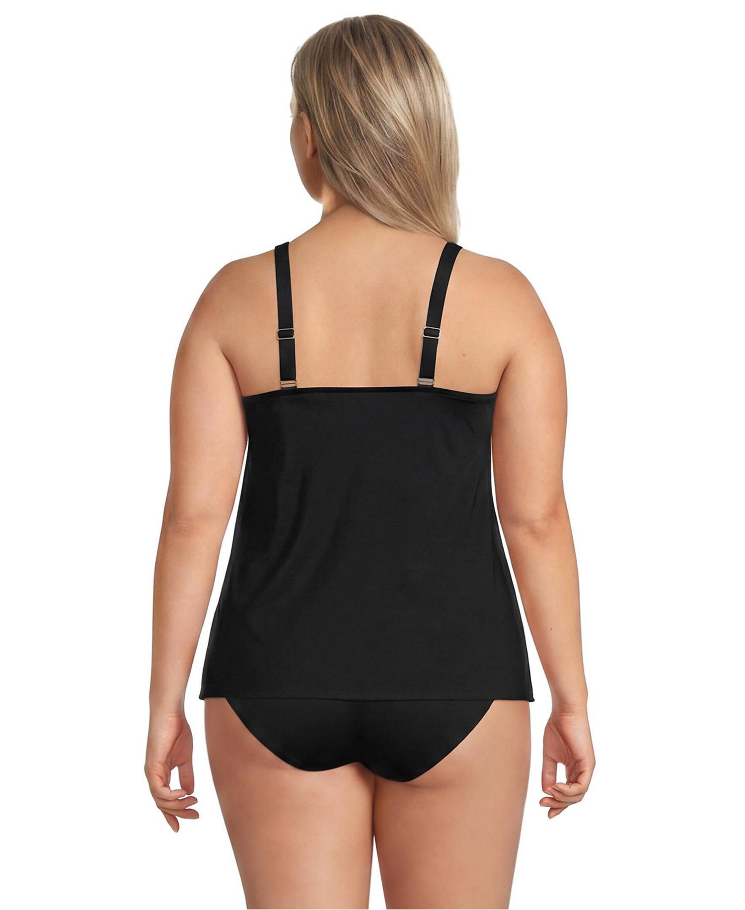 Plus Size Tulip Hem Tankini Top 24.5"