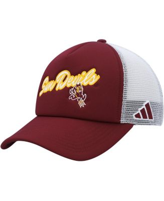 adidas Men's Maroon Arizona State Sun Devils Script Trucker Snapback ...