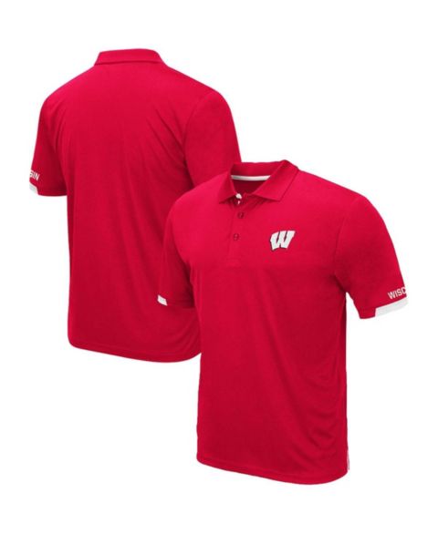 Мужское поло Colosseum Red Wisconsin Badgers Big and Tall Santry Polo Shirt