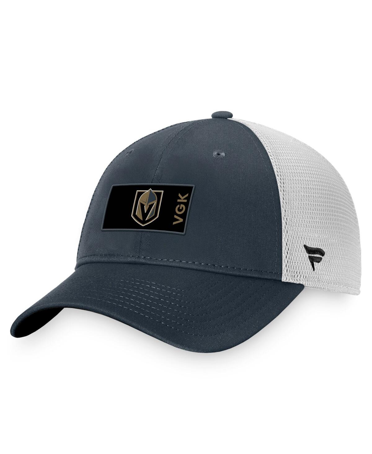 Shop Fanatics Men's  Charcoal, White Vegas Golden Knights Authentic Pro Rink Trucker Snapback Hat In Charcoal,white