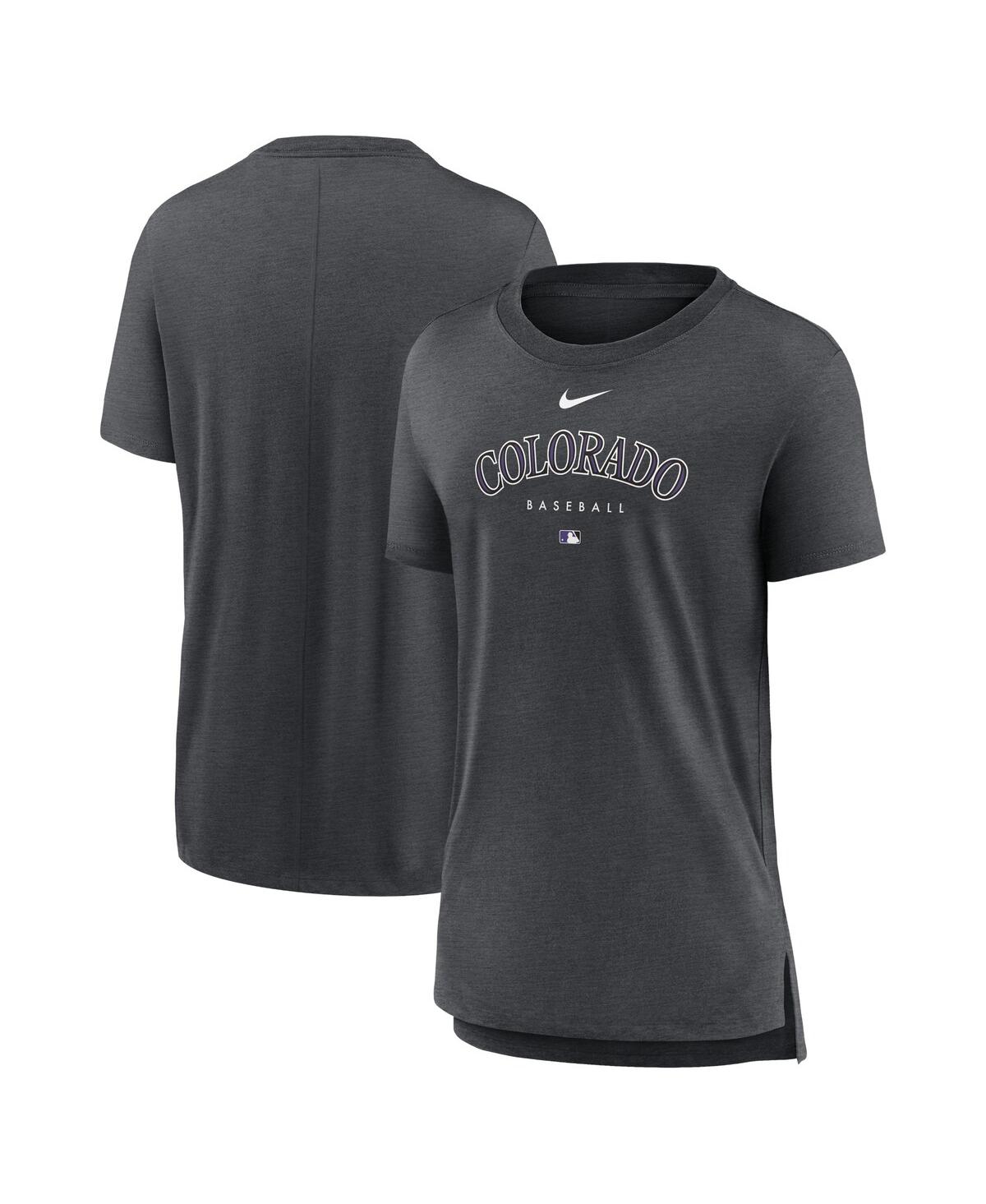 Nike Women's  Heather Charcoal Washington Nationals Authentic Collection Early Work Tri-blend T-shirt In Heather Charcoal